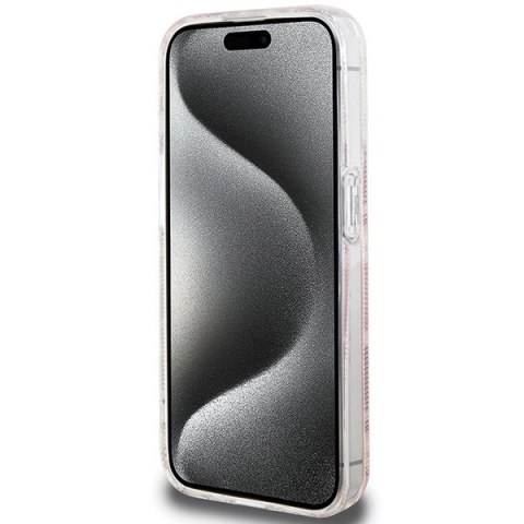 Etui na telefon iPhone 15 Pro Guess IML GCube MagSafe różowe