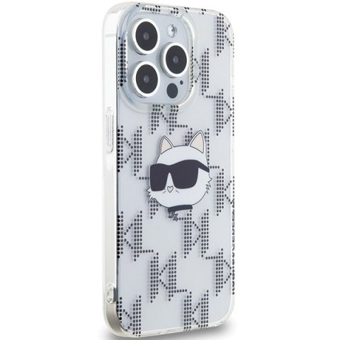 Etui na telefon iPhone 15 Pro Karl Lagerfeld Choupette Head przezroczyste