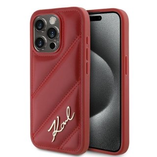 Etui Karl Lagerfeld KLHCP15LPQDSMGR Apple iPhone 15 Pro hardcase Diagonal Quilted Script czerwony/red