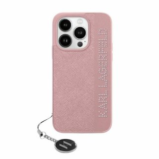 Etui Karl Lagerfeld KLHCP15LPSAKDGCP Apple iPhone 15 Pro hardcase Saffiano Rhinestones & Charm różowy/pink