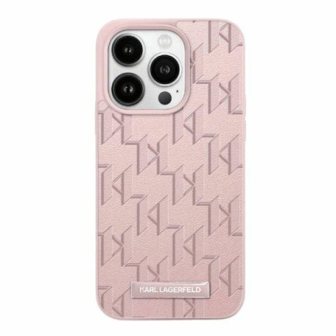 Etui na telefon iPhone 15 Pro Karl Lagerfeld różowe hardcase skórzane