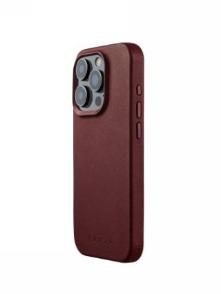 Etui na telefon iPhone 15 Pro Mujjo Full Leather Case MagSafe burgundowy