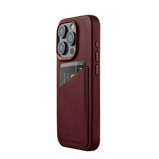 Etui na telefon iPhone 15 Pro Mujjo Full Leather Wallet Case MagSafe burgundowy