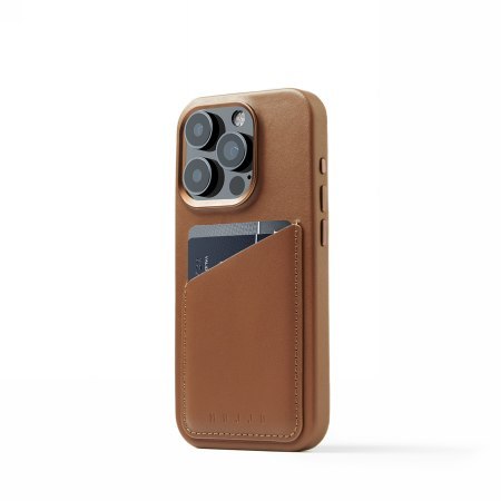 Etui Mujjo Full Leather Wallet Case Apple iPhone 15 Pro MagSafe (tan)