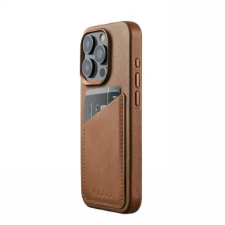 Etui na telefon iPhone 15 Pro Mujjo Full Leather Wallet Case MagSafe brązowy