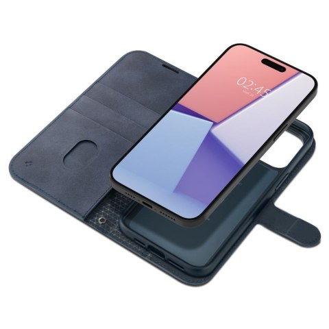 Etui na telefon iPhone 15 Pro Spigen Wallet S Pro granatowe