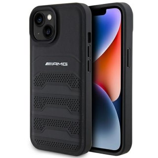 Etui AMG AMHCP15MGSEBK Apple iPhone 15 Plus / 14 Plus hardcase Leather Debossed Lines czarny/black