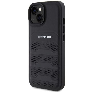 Etui AMG AMHCP15MGSEBK Apple iPhone 15 Plus / 14 Plus hardcase Leather Debossed Lines czarny/black