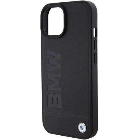 Etui na telefon iPhone 15 Plus/14 Plus BMW czarne MagSafe skórzane