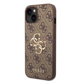 Etui na telefon iPhone 15 Plus / 14 Plus Guess brązowe hardcase 4G