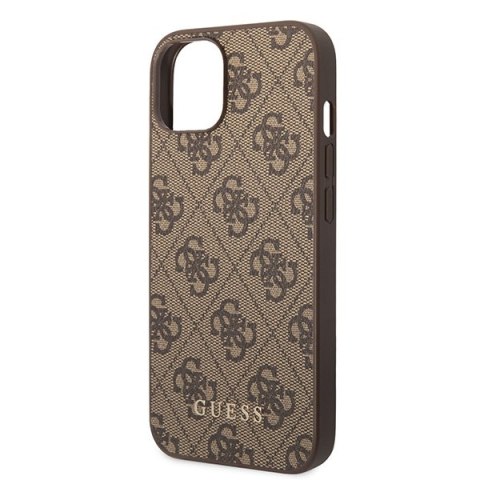 Etui na telefon iPhone 15 Plus / 14 Plus Guess brązowe hardcase 4G