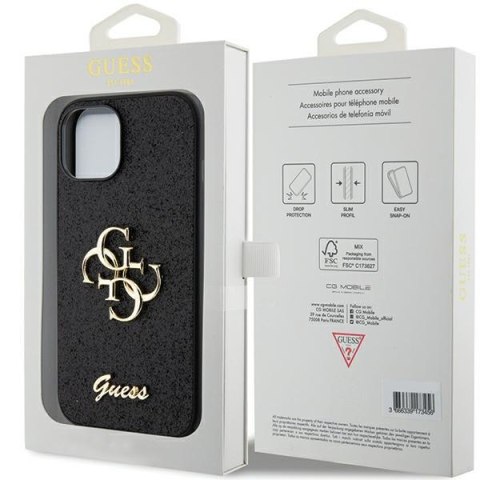 Etui na telefon iPhone 15 Plus / 14 Plus Guess czarne hardcase Glitter