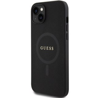 Etui na telefon iPhone 15 Plus/14 Plus Guess Saffiano MagSafe czarne