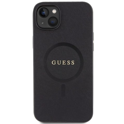 Etui na telefon iPhone 15 Plus/14 Plus Guess Saffiano MagSafe czarne