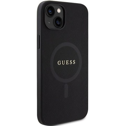 Etui na telefon iPhone 15 Plus/14 Plus Guess Saffiano MagSafe czarne