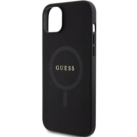 Etui na telefon iPhone 15 Plus/14 Plus Guess Saffiano MagSafe czarne