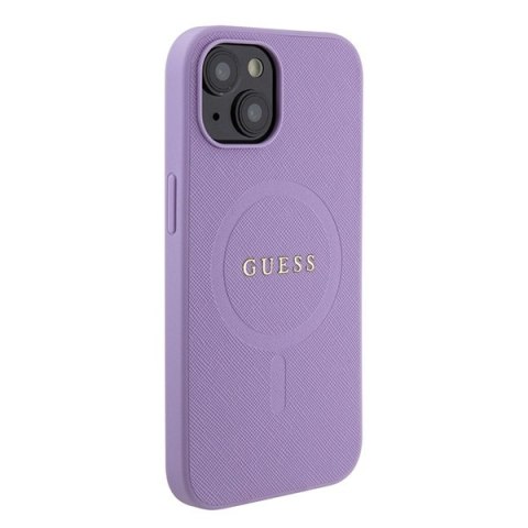 Etui na telefon iPhone 15 Plus / 14 Plus Guess Saffiano MagSafe fioletowe