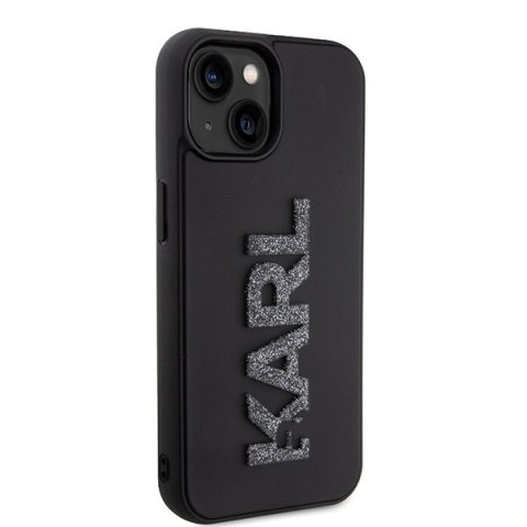 Etui na telefon iPhone 15 Plus / 14 Plus Karl Lagerfeld czarne 3D Rubber