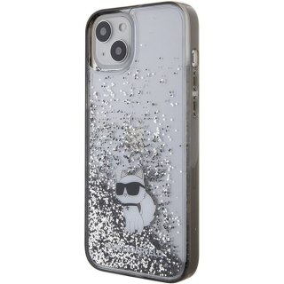 Etui iPhone 15 Plus / 14 Plus Karl Lagerfeld transparentne hardcase Liquid Glitter Choupette