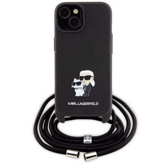 Etui na telefon iPhone 15 Plus Karl Lagerfeld Crossbody Saffiano