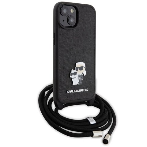 Etui na telefon iPhone 15 Plus Karl Lagerfeld Crossbody Saffiano