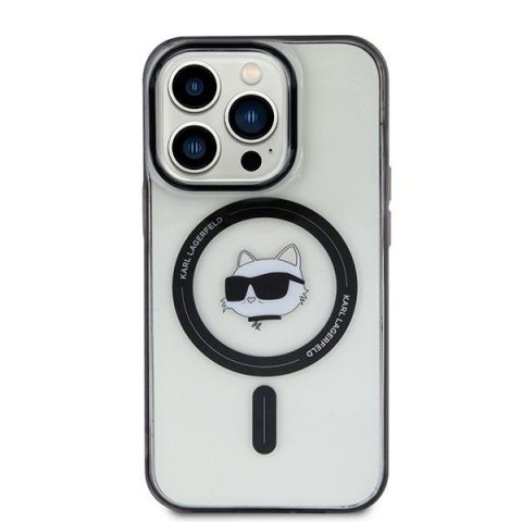 Etui na telefon iPhone 15 Plus Karl Lagerfeld Choupette MagSafe transparentne