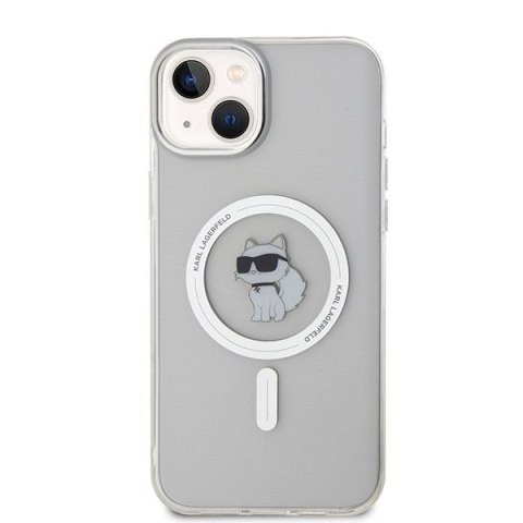 Etui na telefon iPhone 15 Plus Karl Lagerfeld Choupette MagSafe transparentne