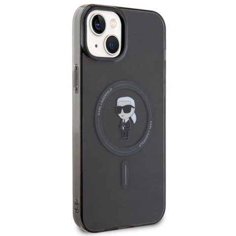 Etui na telefon iPhone 15 Plus Karl Lagerfeld czarne hardcase MagSafe