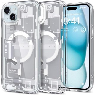 Etui na telefon iPhone 15 Plus Spigen Ultra Hybrid MagSafe Zero One białe