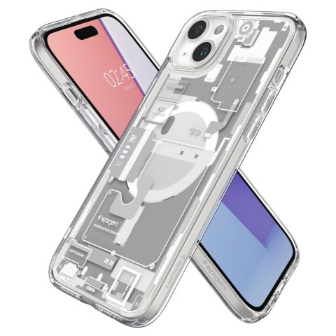 Etui na telefon iPhone 15 Plus Spigen Ultra Hybrid MagSafe Zero One białe