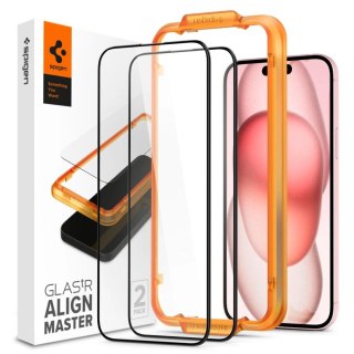 Szkło hartowane Spigen GLAS.tR AlignMaster FC Apple iPhone 15 Plus / 14 Plus Black [2 PACK]