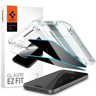 Szkło hartowane Spigen GLAS.tR ez Fit Apple iPhone 15 Plus / 14 Plus Privacy [2 PACK]