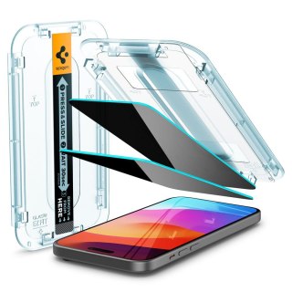 Szkło hartowane Spigen GLAS.tR ez Fit Apple iPhone 15 Plus / 14 Plus Privacy [2 PACK]