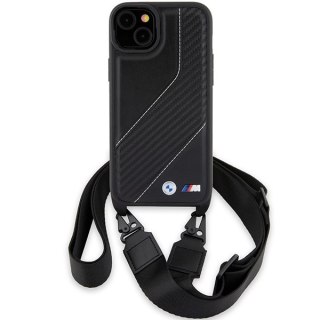 Etui na telefon iPhone 15 Plus BMW M Edition Carbon Stripe czarne