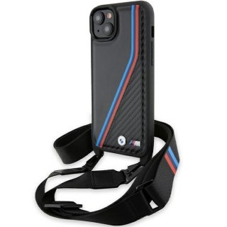 Etui BMW BMHCP15M23PSVTK Apple iPhone 15 Plus / 14 Plus hardcase M Edition Carbon Tricolor Lines & Strap czarny/black