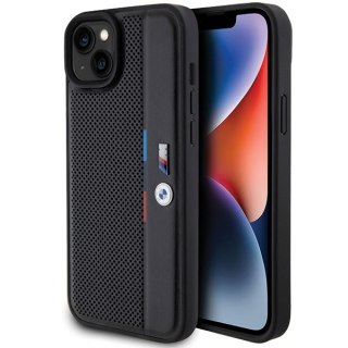 Etui na telefon iPhone 15 Plus BMW czarne hardcase Tricolor Line