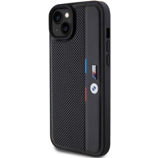 Etui na telefon iPhone 15 Plus BMW czarne hardcase Tricolor Line