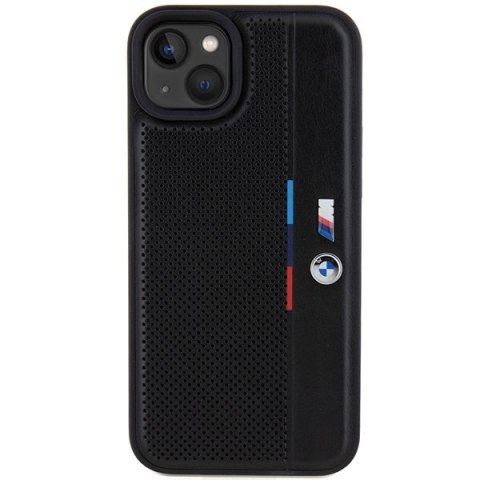 Etui na telefon iPhone 15 Plus BMW czarne hardcase Tricolor Line