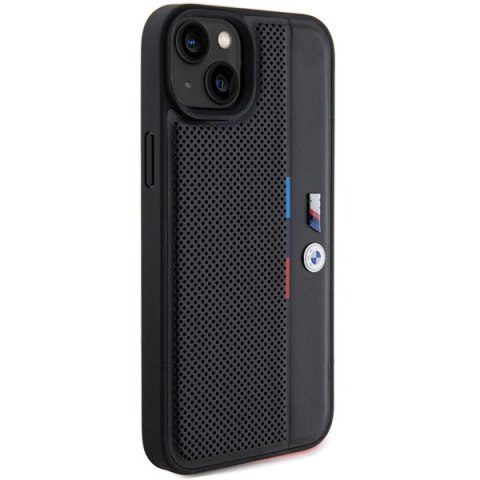 Etui na telefon iPhone 15 Plus BMW czarne hardcase Tricolor Line