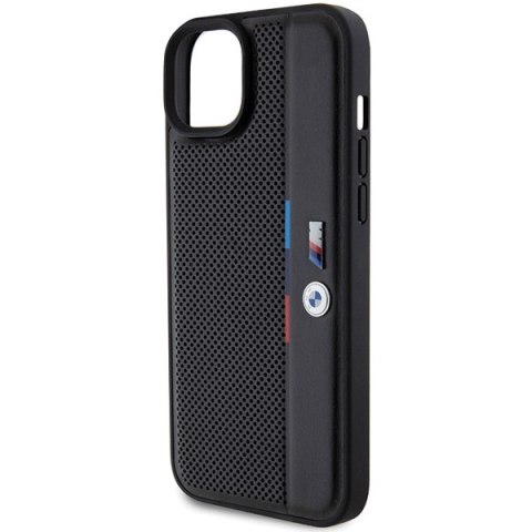 Etui na telefon iPhone 15 Plus BMW czarne hardcase Tricolor Line