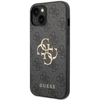 Etui iPhone 15 Guess szare hardcase 4G Big Metal Logo