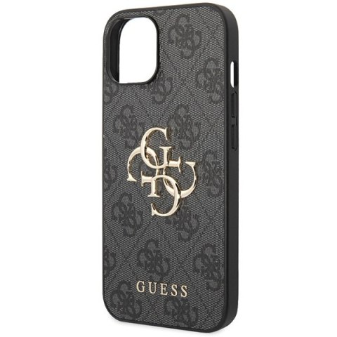 Etui na telefon iPhone 15 Guess szare hardcase 4G Big Metal Logo