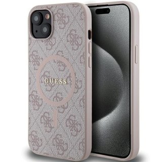 Etui na telefon iPhone 15 Plus / 14 Plus Guess 4G MagSafe różowe