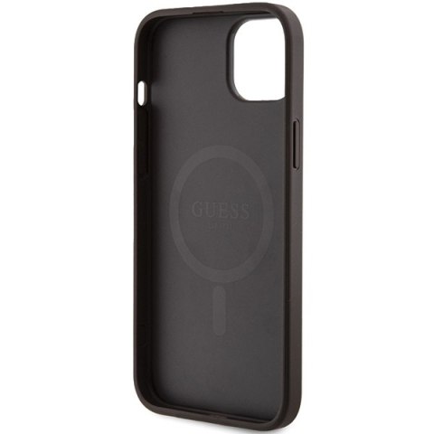 Etui na telefon iPhone 15 Plus Guess 4G Collection MagSafe brązowe