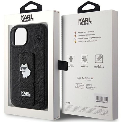 Etui na telefon iPhone 15 Plus Karl Lagerfeld Choupette czarne hardcase