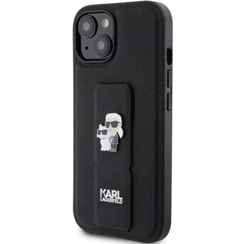 Etui na telefon iPhone 15 Plus Karl Lagerfeld Saffiano czarne hardcase