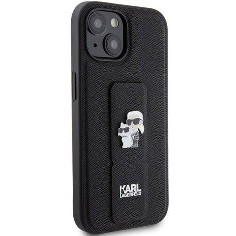 Etui na telefon iPhone 15 Plus Karl Lagerfeld Saffiano czarne hardcase