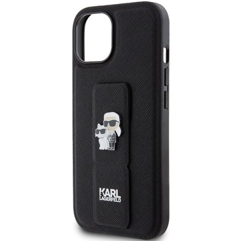 Etui na telefon iPhone 15 Plus Karl Lagerfeld Saffiano czarne hardcase