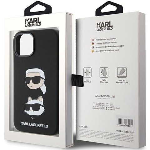 Etui na telefon iPhone 15 Plus Karl Lagerfeld czarne silikonowe