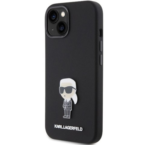 Etui na telefon iPhone 15 Plus Karl Lagerfeld czarne Silicone Ikonik